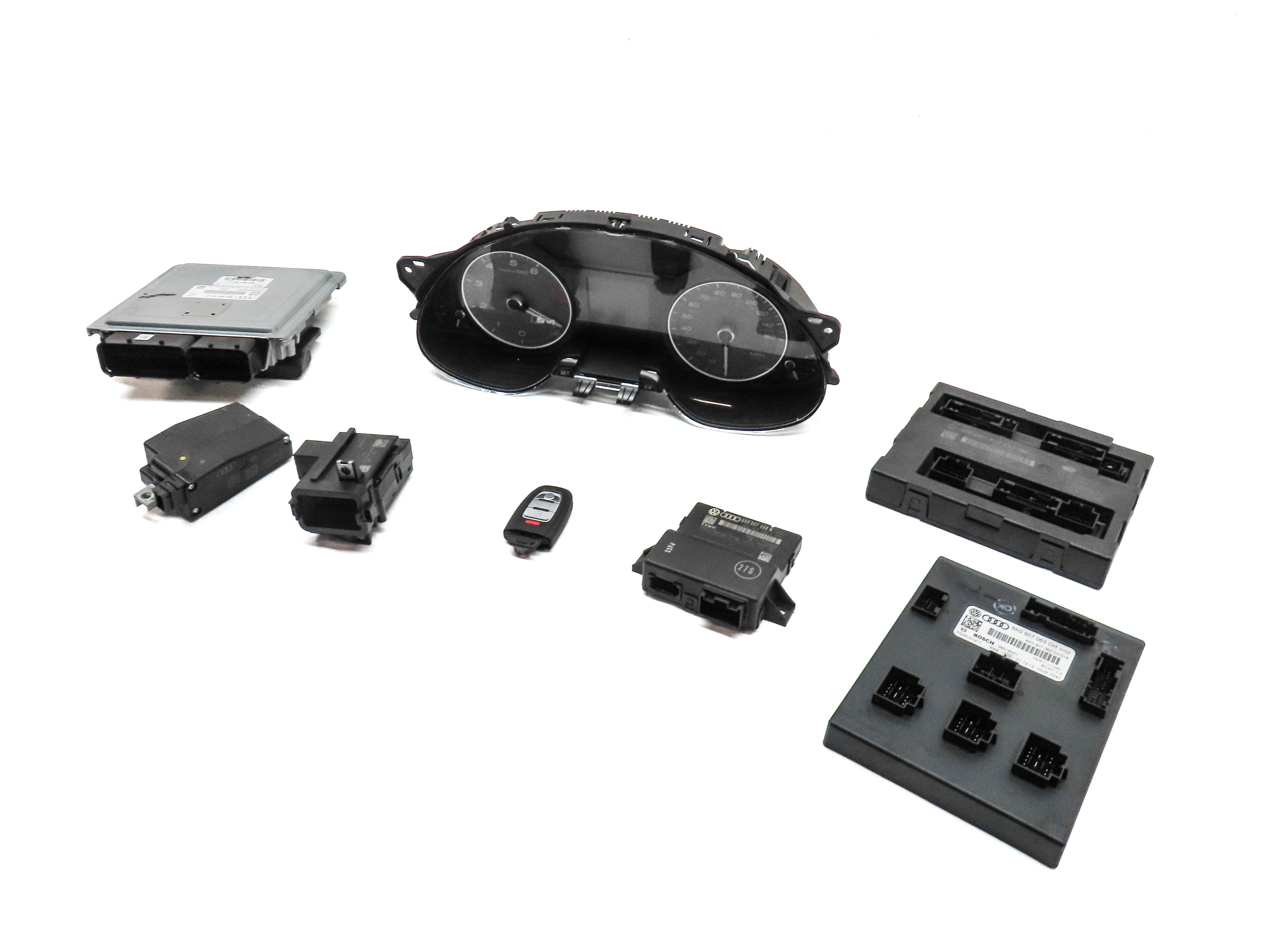 2013-2014 AUDI S4 (B8 8K) 3.0L CGXC ENGINE ECM BCM IMMOBILIZER MODULE KEY SET — exact item pictured